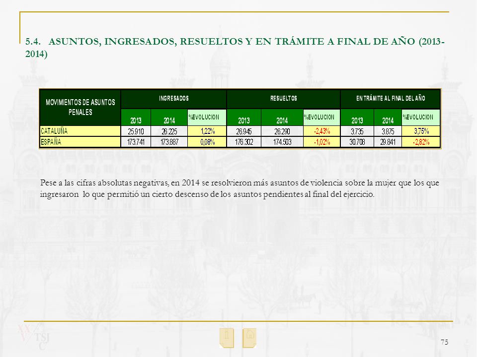 5.4. ASUNTOS, INGRESADOS, RESUELTOS Y EN TRÁMITE A FINAL DE AÑO ( )