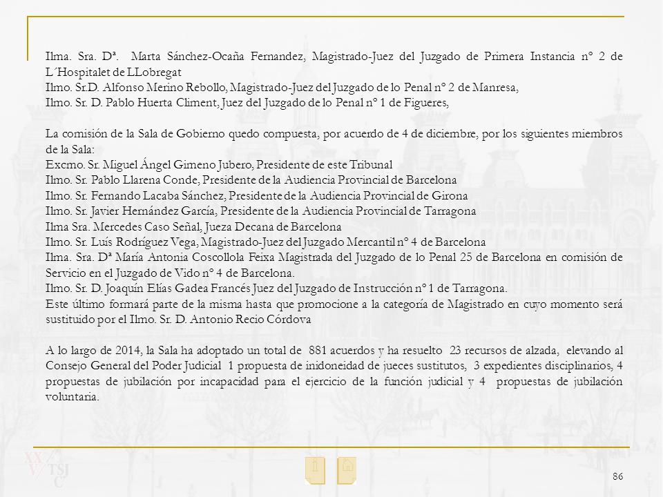 Ilma. Sra. Dª. Marta Sánchez-Ocaña Fernandez, Magistrado-Juez del Juzgado de Primera Instancia nº 2 de L´Hospitalet de LLobregat
