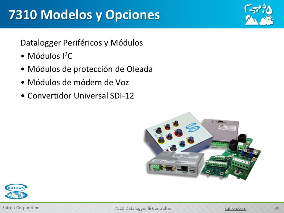 7310 Modelos y Opciones Datalogger Periféricos y Módulos Módulos I2C