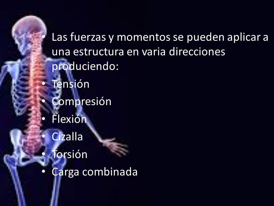 Las fuerzas y momentos se pueden aplicar a una estructura en varia direcciones produciendo: