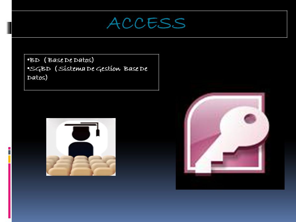 ACCESS BD ( Base De Datos) SGBD ( Sistema De Gestion Base De Datos)