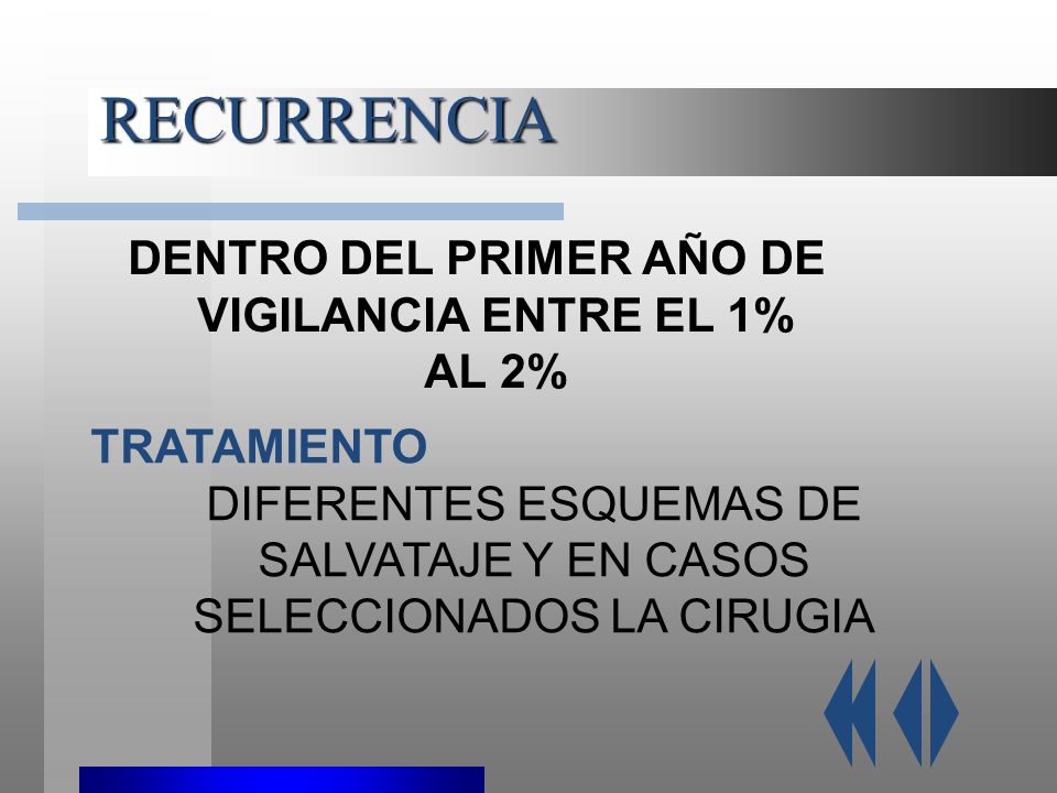 DENTRO DEL PRIMER AÑO DE VIGILANCIA ENTRE EL 1% AL 2%