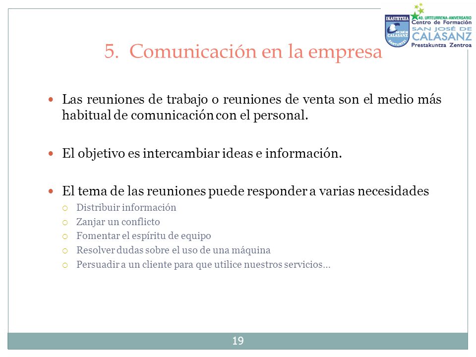 5. Comunicación en la empresa