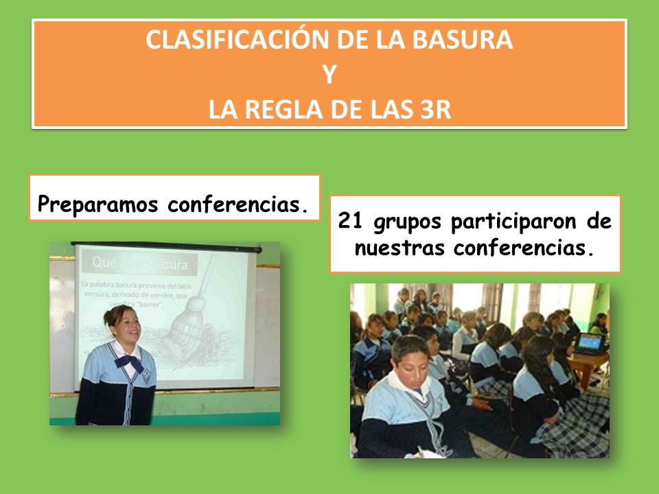 CLASIFICACIÓN DE LA BASURA Y LA REGLA DE LAS 3R
