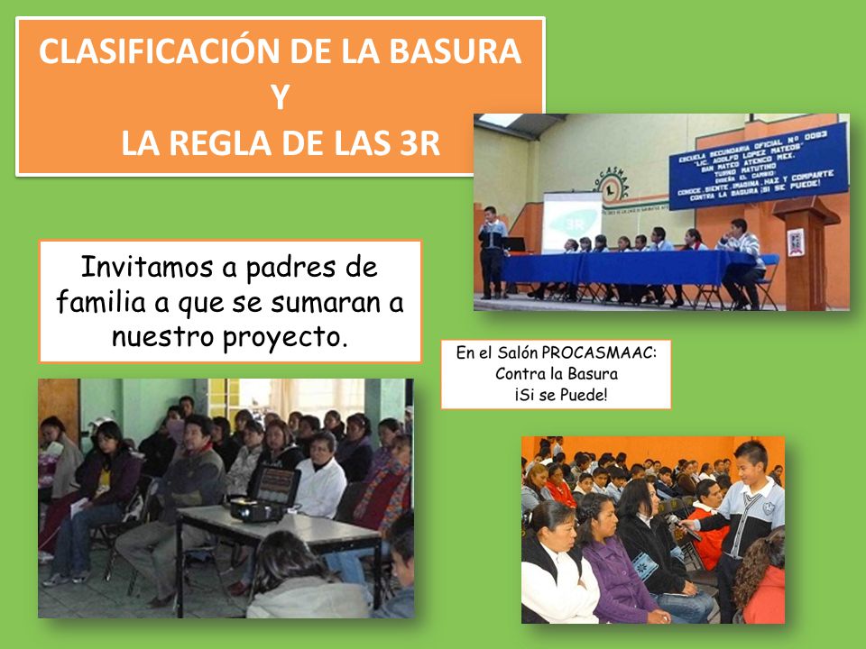 CLASIFICACIÓN DE LA BASURA Y LA REGLA DE LAS 3R
