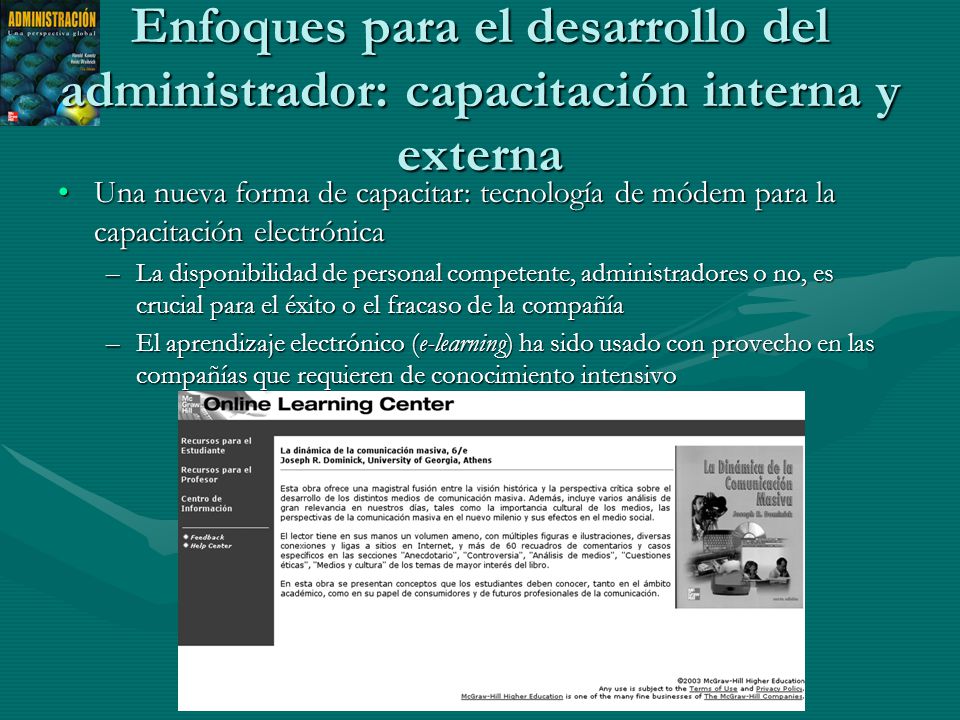 Enfoques para el desarrollo del administrador: capacitación interna y externa