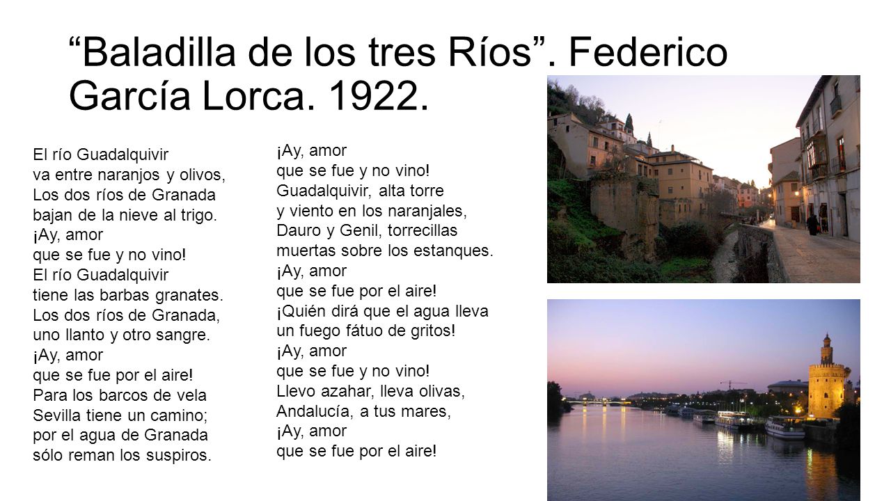 Baladilla de los tres Ríos . Federico García Lorca
