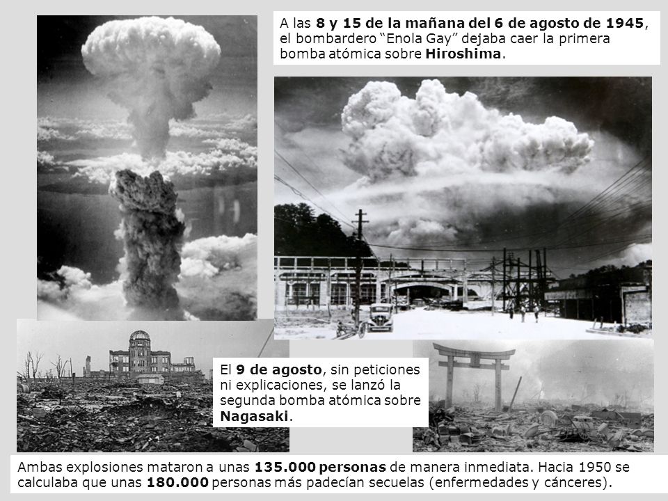 A las 8 y 15 de la mañana del 6 de agosto de 1945, el bombardero Enola Gay dejaba caer la primera bomba atómica sobre Hiroshima.