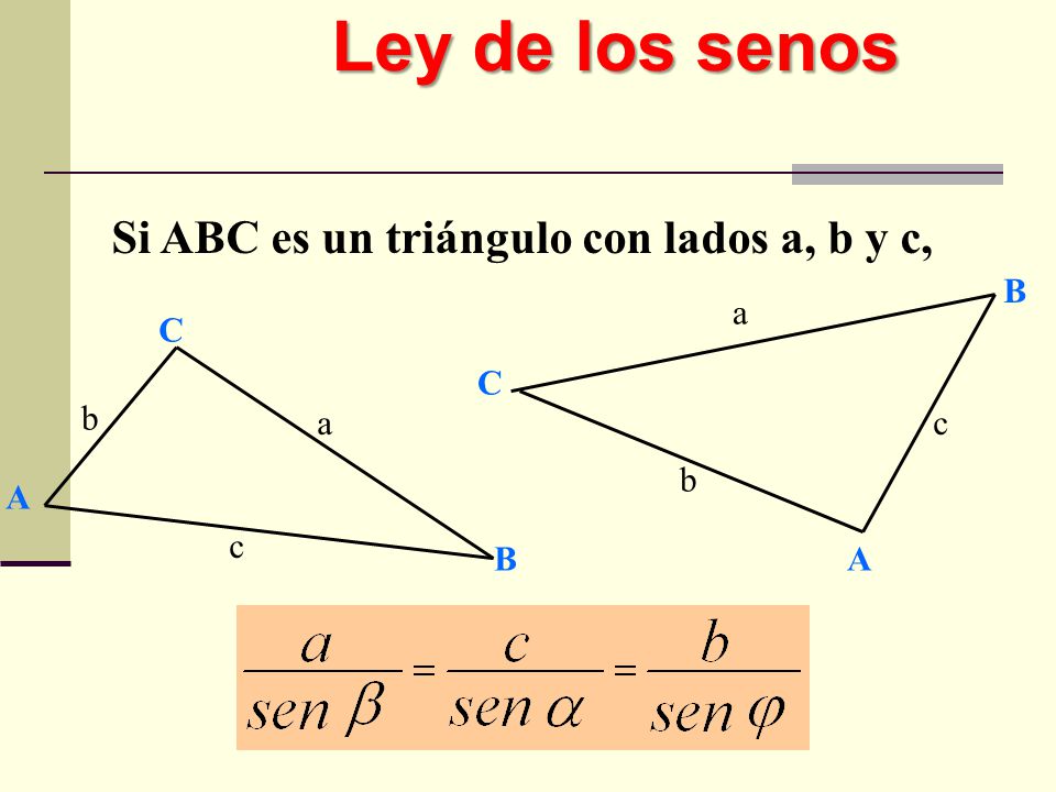 Si ABC es un triángulo con lados a, b y c,