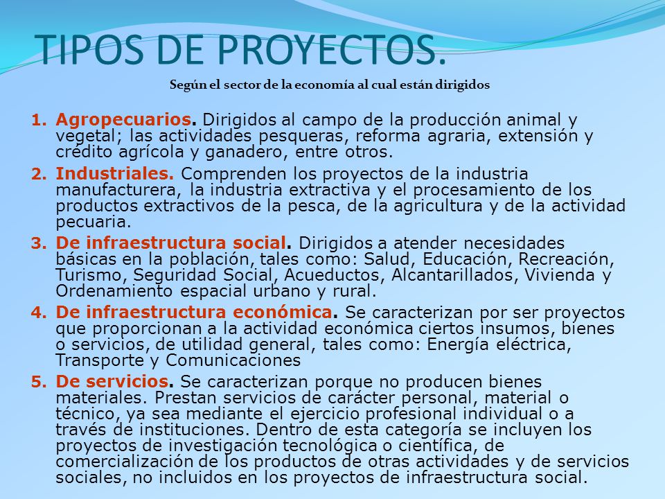 Según el sector de la economía al cual están dirigidos