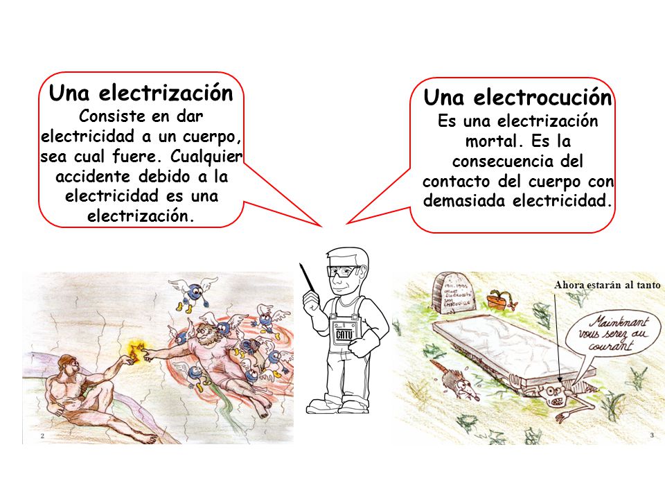 Una electrización Consiste en dar electricidad a un cuerpo, sea cual fuere. Cualquier accidente debido a la electricidad es una electrización.