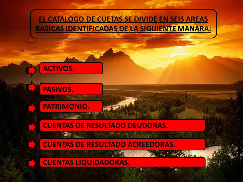 EL CATALOGO DE CUETAS SE DIVIDE EN SEIS AREAS BASICAS IDENTIFICADAS DE LA SIGUIENTE MANARA: