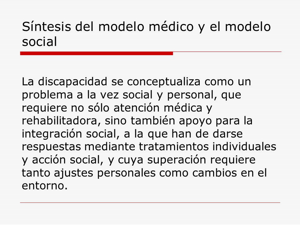 MODELO MÉDICO Y MODELO SOCIAL DE LA DISCAPACIDAD - ppt video online  descargar