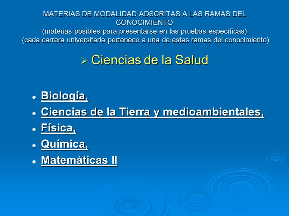 Ciencias de la Salud Biología,