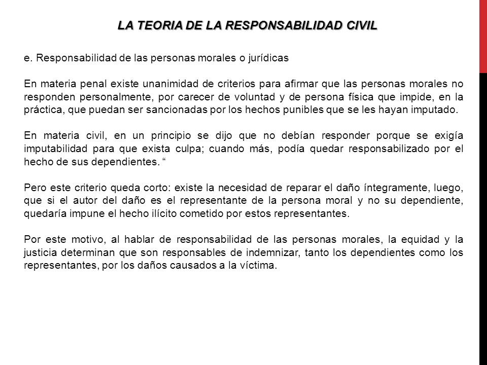 LA TEORIA DE LA RESPONSABILIDAD CIVIL