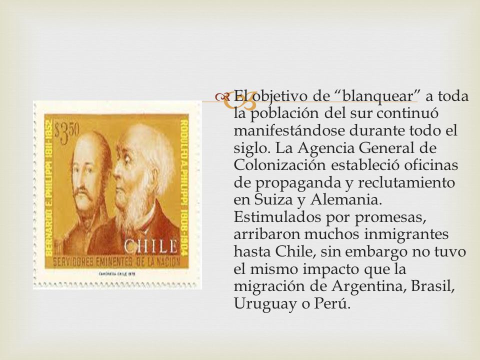 El objetivo de blanquear a toda la población del sur continuó manifestándose durante todo el siglo.