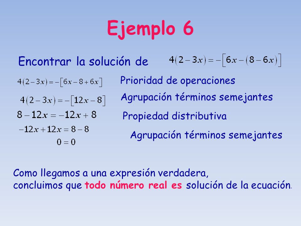 Ejemplo 6 Encontrar la solución de Prioridad de operaciones