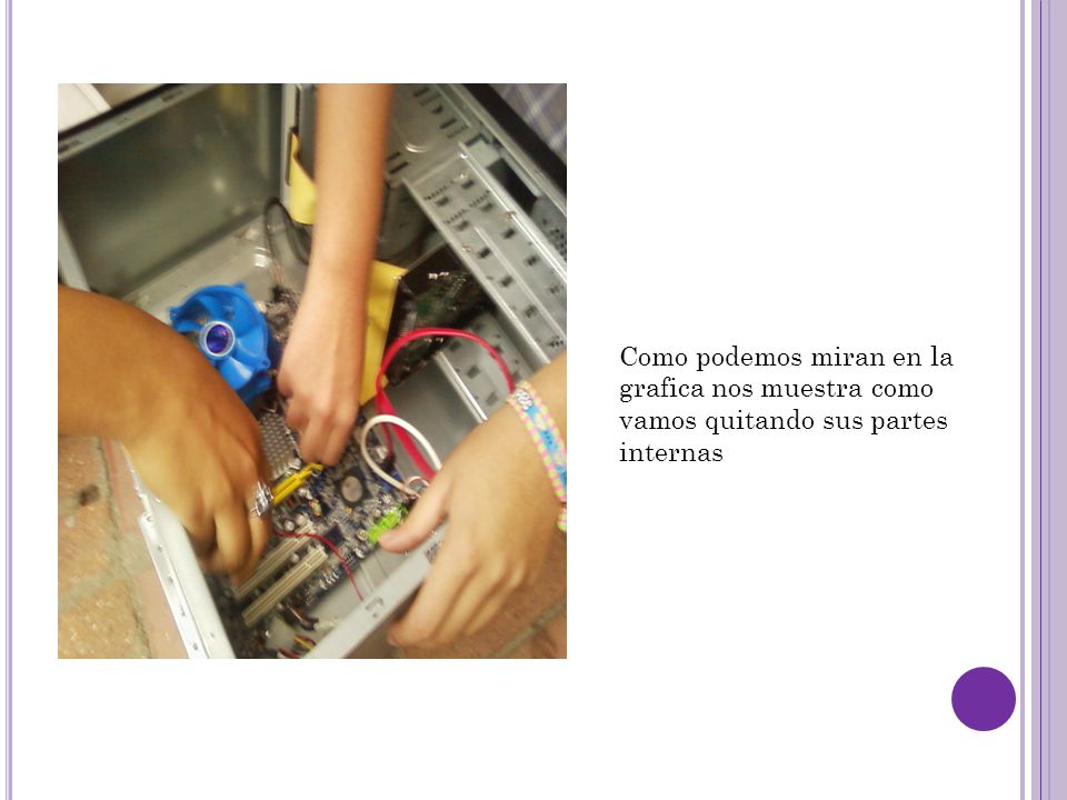 Como podemos miran en la grafica nos muestra como vamos quitando sus partes internas