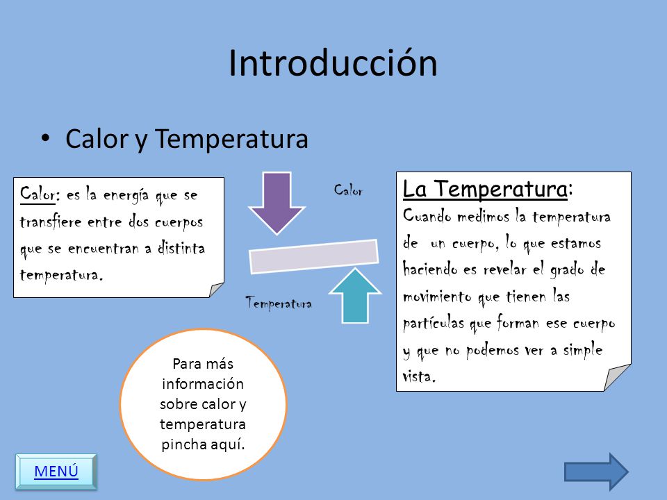 Para más información sobre calor y temperatura pincha aquí.
