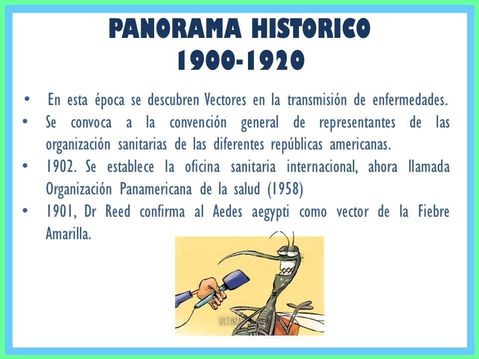 En esta época se descubren Vectores en la transmisión de enfermedades.