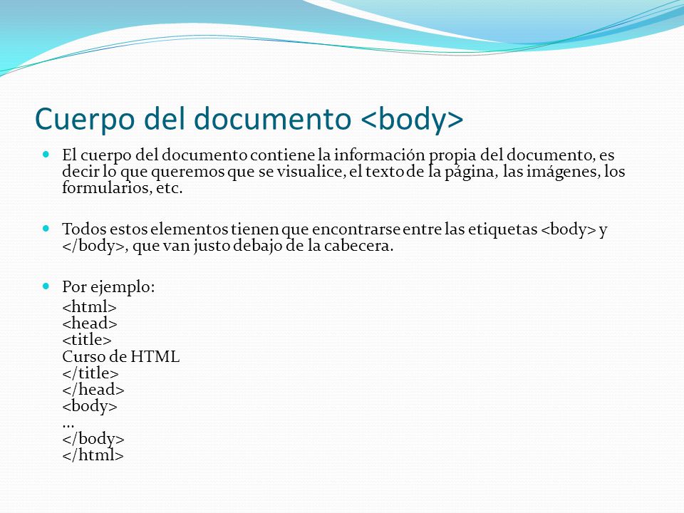 Cuerpo del documento <body>