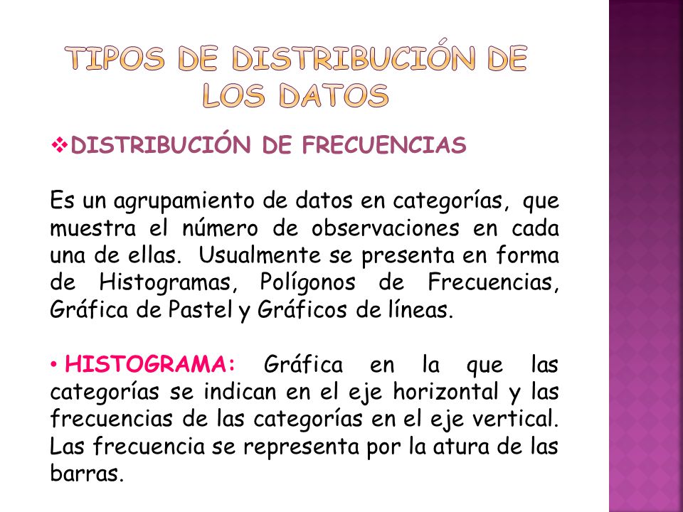 TIPOS DE DISTRIBUCIÓN DE LOS DATOS