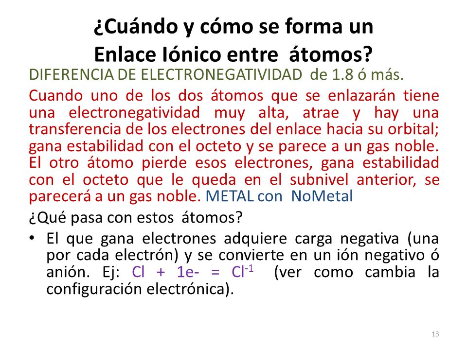 ¿Cuándo y cómo se forma un Enlace Iónico entre átomos
