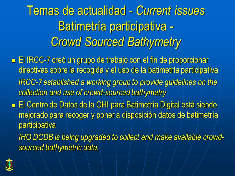 Temas de actualidad - Current issues Batimetría participativa - Crowd Sourced Bathymetry