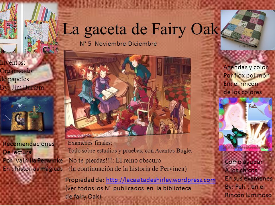 La gaceta de Fairy Oak N° 5 Noviembre-Diciembre Inventos: Organizador