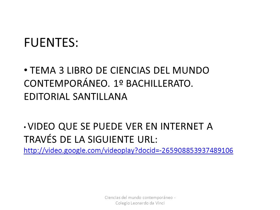 Ciencias del mundo contemporáneo - Colegio Leonardo da Vinci