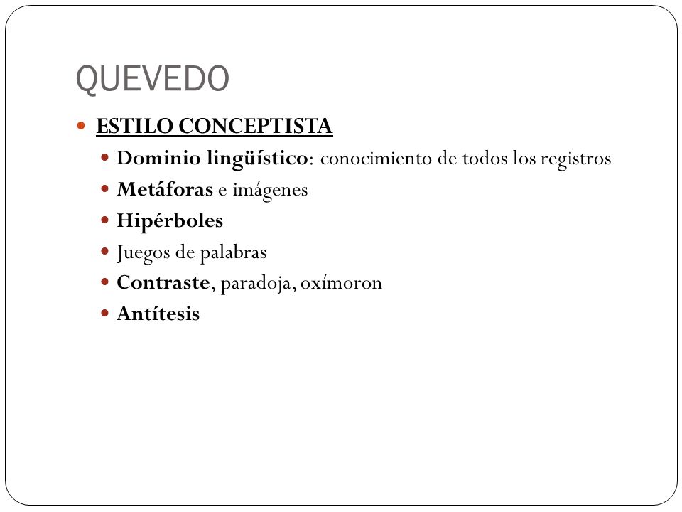 QUEVEDO ESTILO CONCEPTISTA