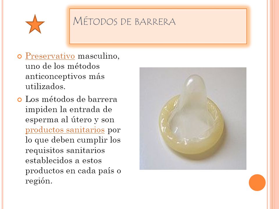 Métodos de barrera Preservativo masculino, uno de los métodos anticonceptivos más utilizados.