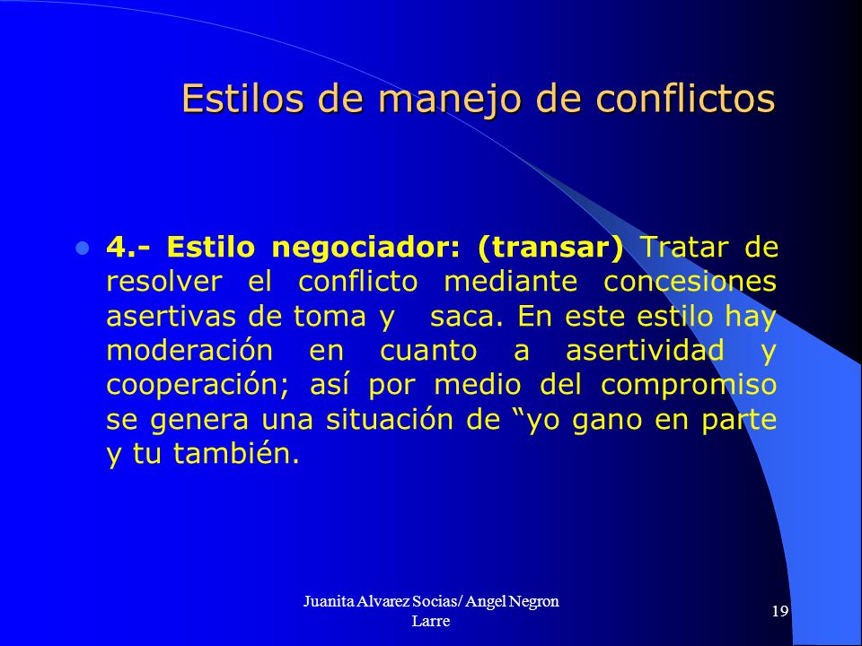 Estilos de manejo de conflictos