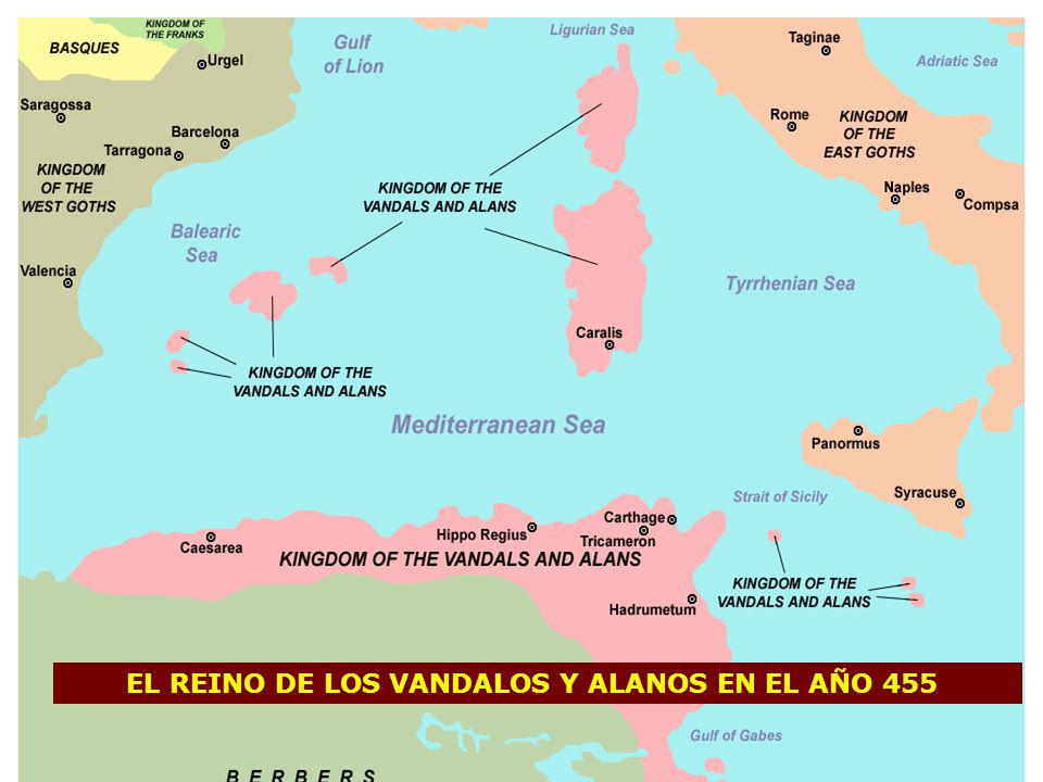 EL REINO DE LOS VANDALOS Y ALANOS EN EL AÑO 455