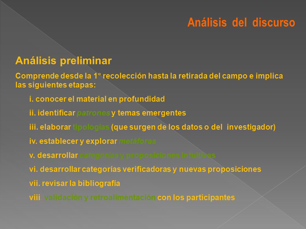 Análisis del discurso Análisis preliminar