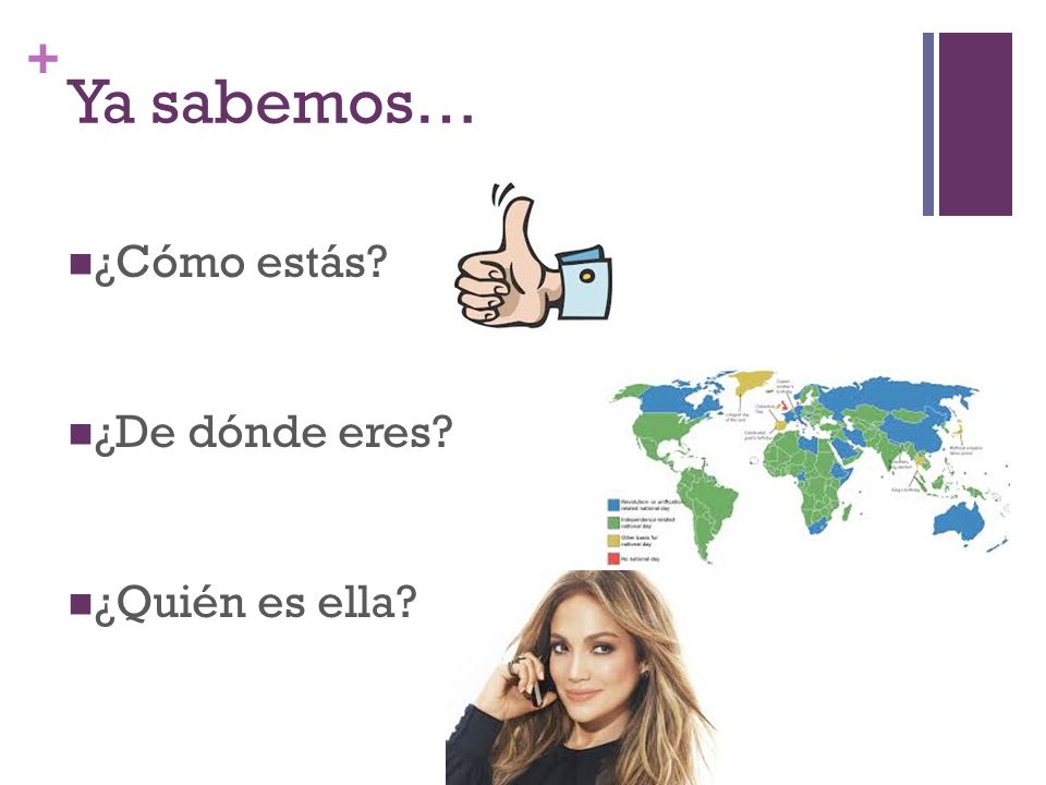 Ya sabemos… ¿Cómo estás ¿De dónde eres ¿Quién es ella