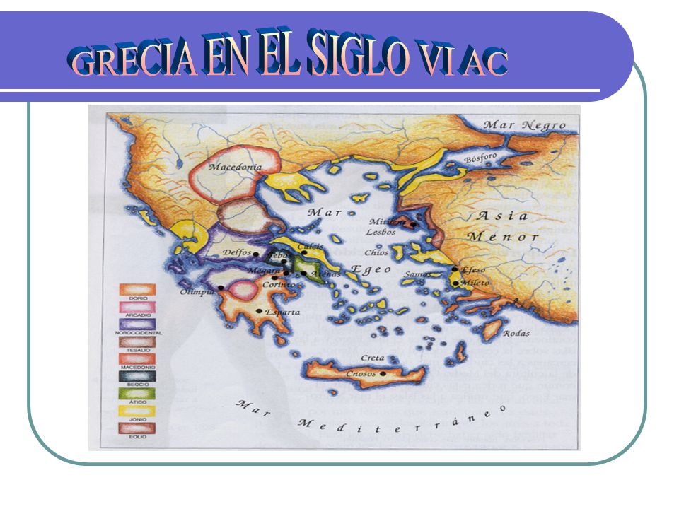 GRECIA EN EL SIGLO VI AC Contexto histórico: Grecia en el siglo –VI