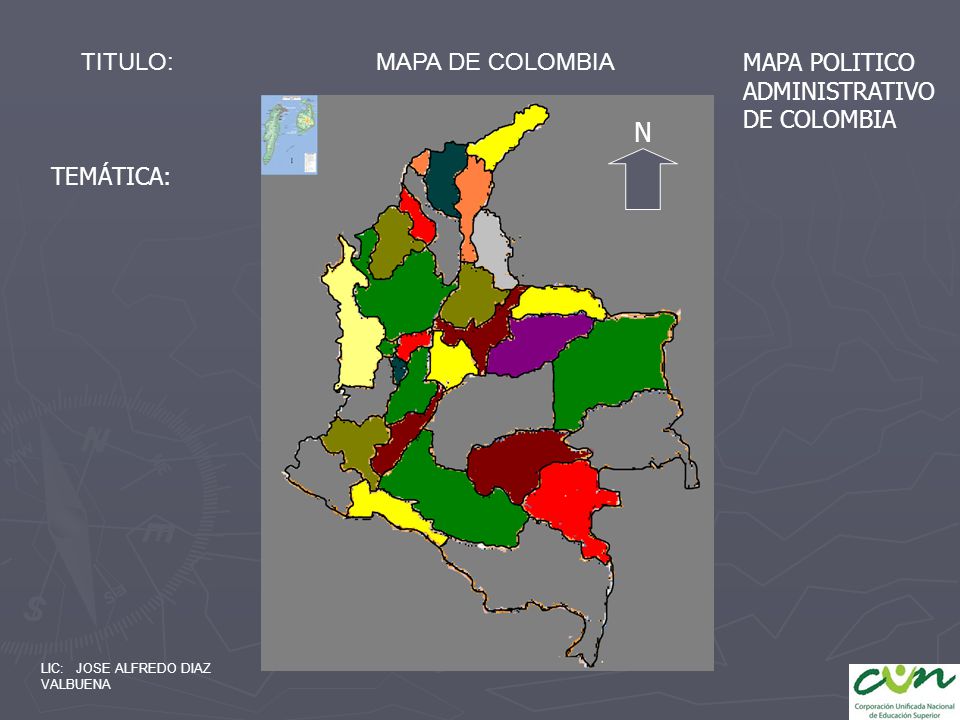 N TITULO: MAPA DE COLOMBIA MAPA POLITICO ADMINISTRATIVO DE COLOMBIA