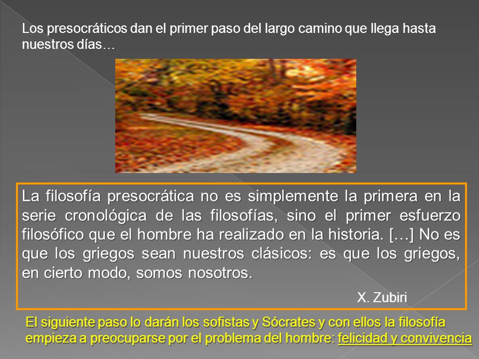 Los presocráticos dan el primer paso del largo camino que llega hasta nuestros días…