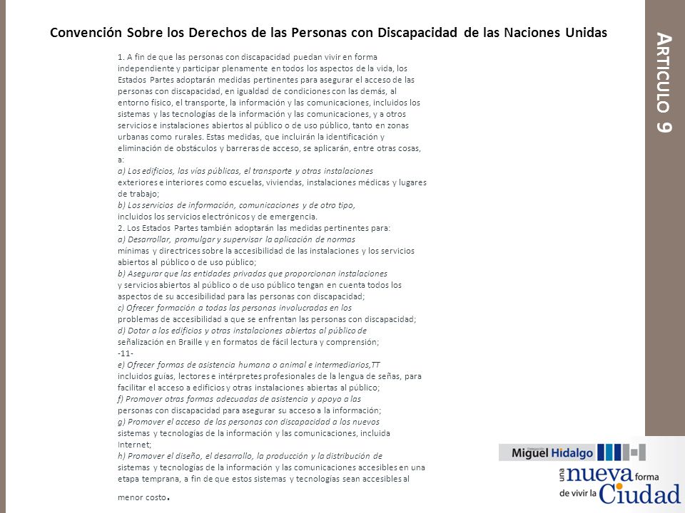 Convención Sobre los Derechos de las Personas con Discapacidad de las Naciones Unidas