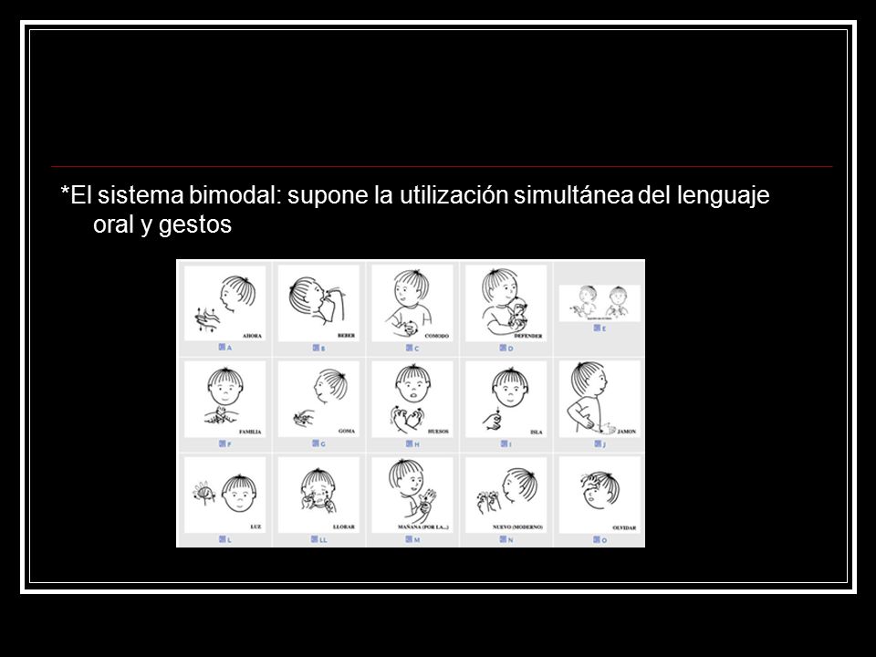 *El sistema bimodal: supone la utilización simultánea del lenguaje oral y gestos