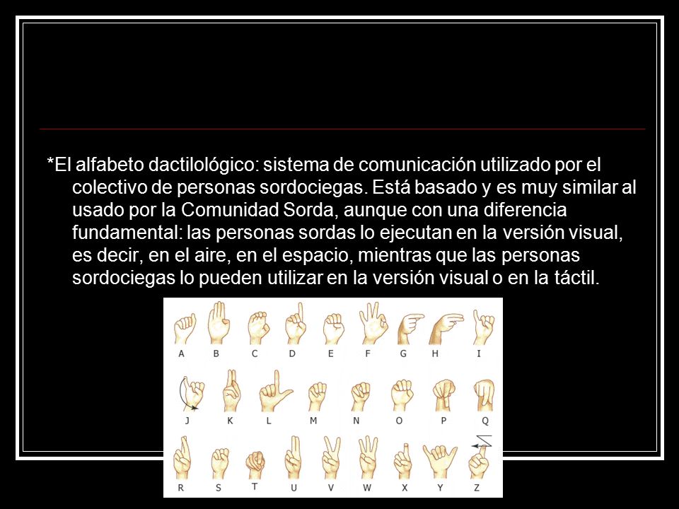 *El alfabeto dactilológico: sistema de comunicación utilizado por el colectivo de personas sordociegas.