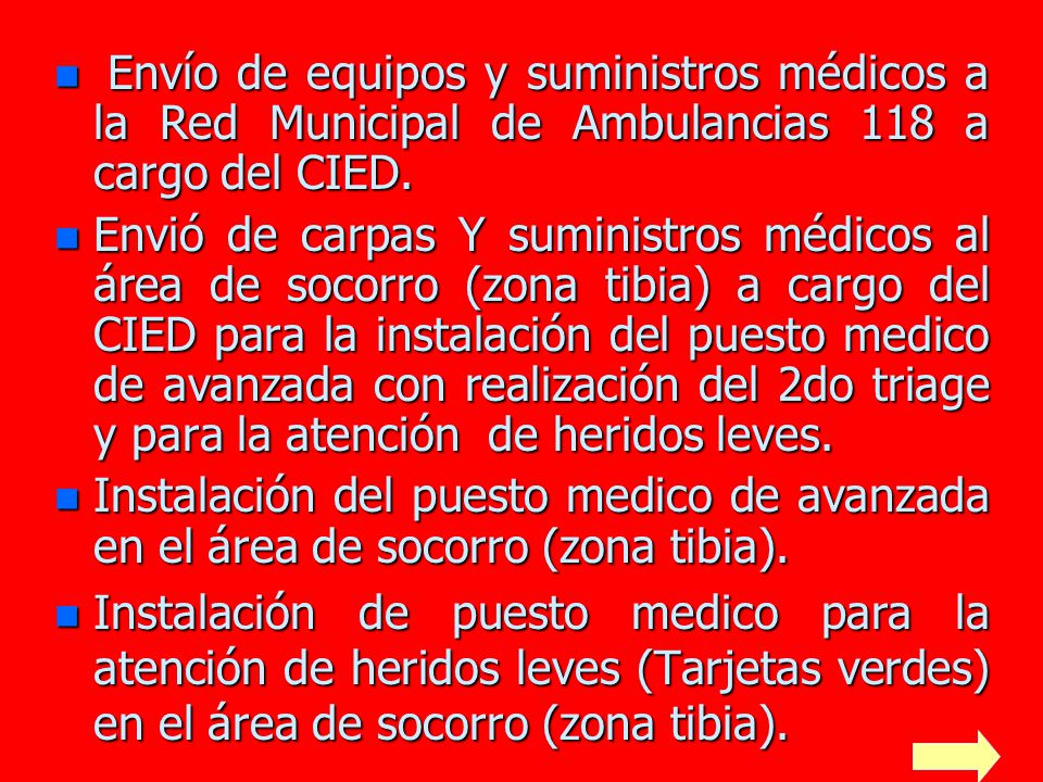 Envío de equipos y suministros médicos a la Red Municipal de Ambulancias 118 a cargo del CIED.