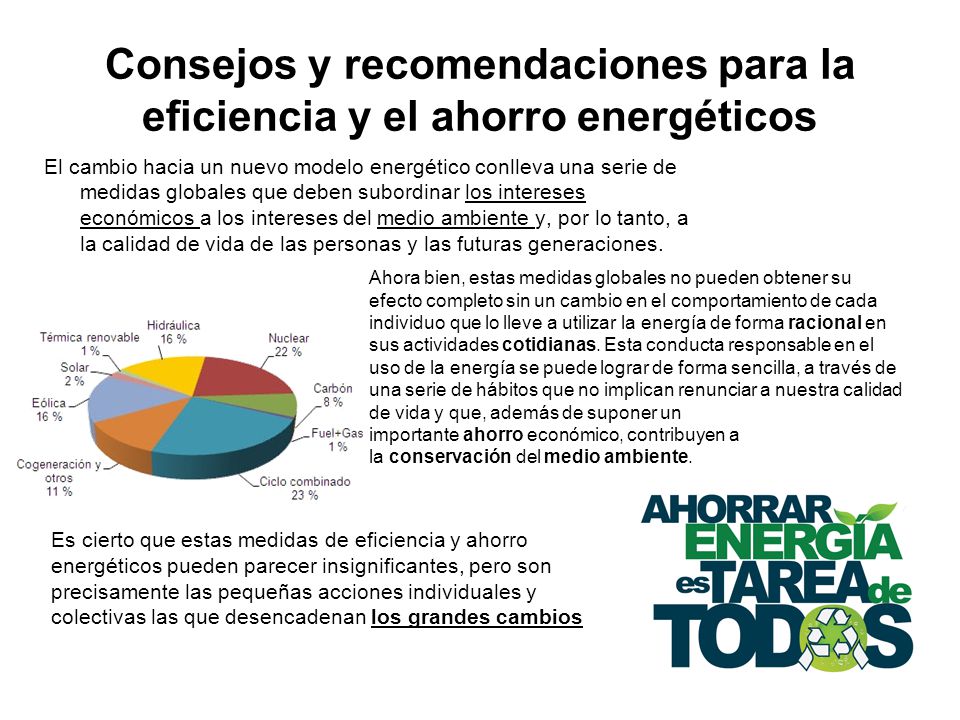 Consejos y recomendaciones para la eficiencia y el ahorro energéticos