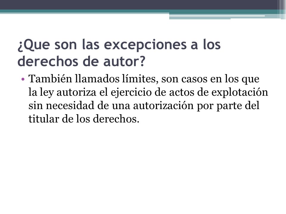 ¿Que son las excepciones a los derechos de autor