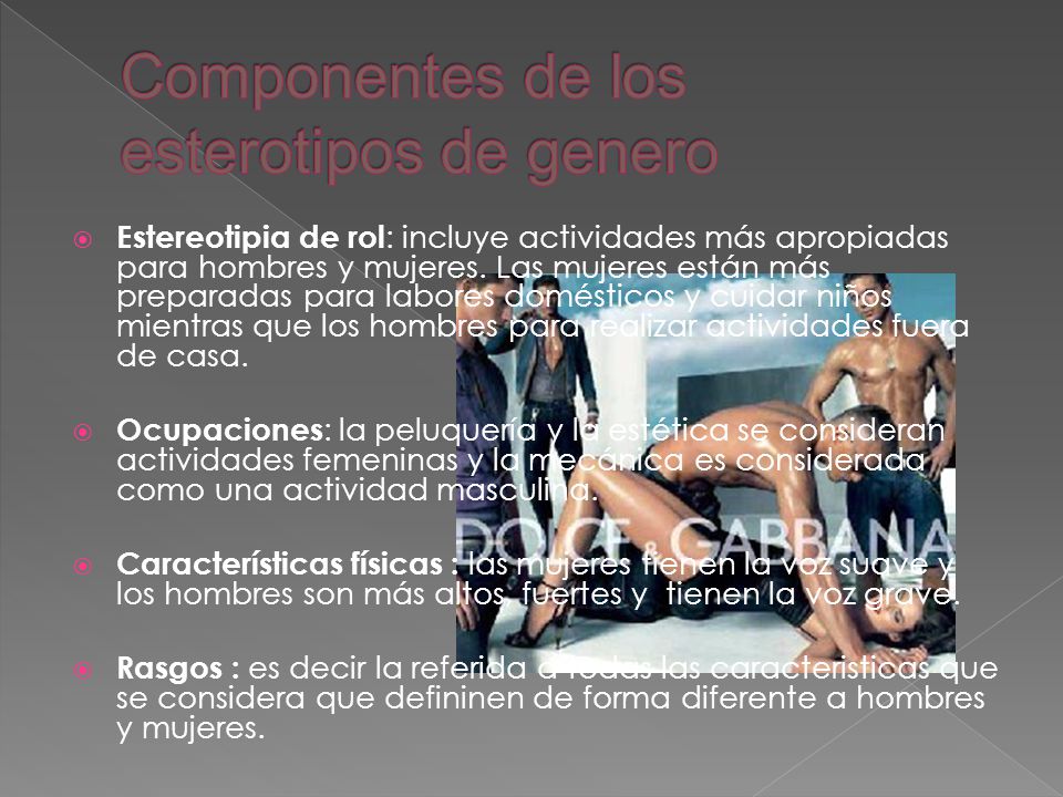 Componentes de los esterotipos de genero