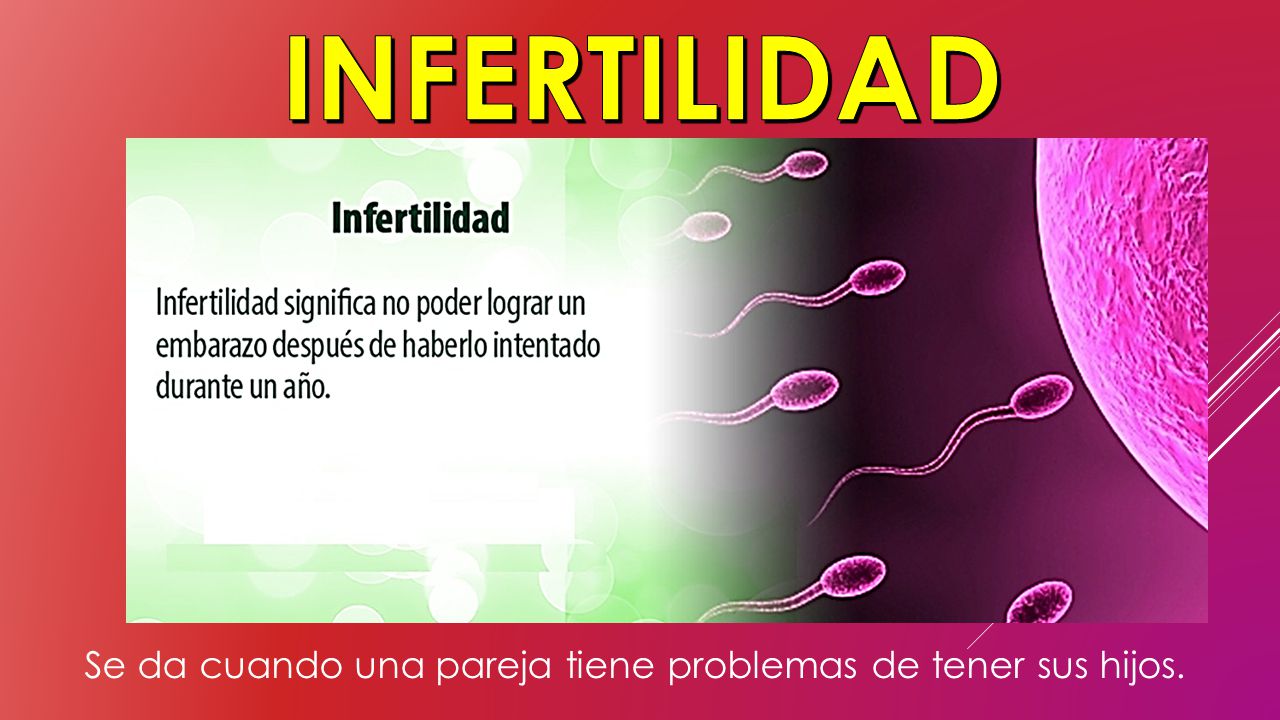 INFERTILIDAD Se da cuando una pareja tiene problemas de tener sus hijos.