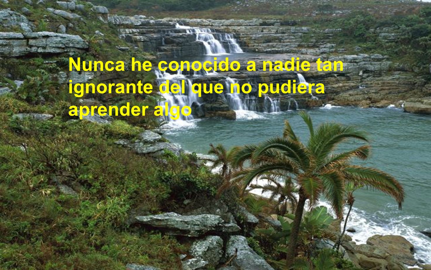 Nunca he conocido a nadie tan ignorante del que no pudiera aprender algo