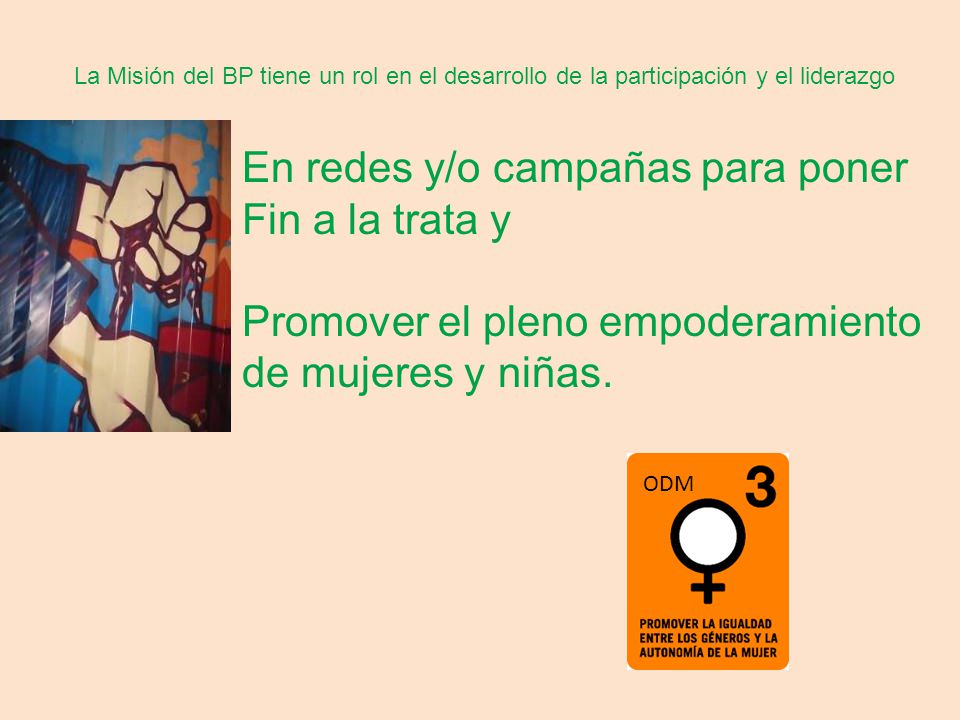 En redes y/o campañas para poner Fin a la trata y