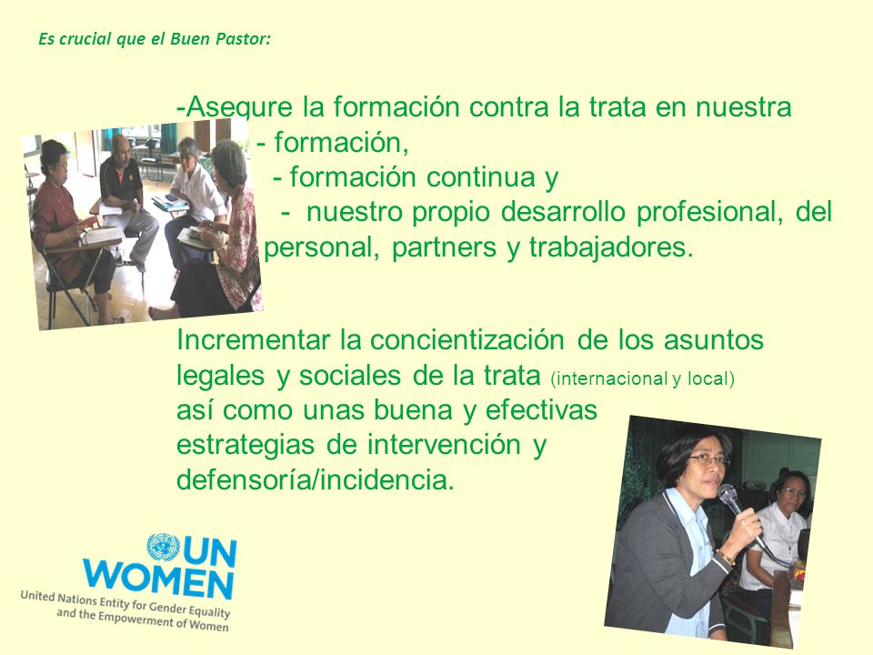 -Asegure la formación contra la trata en nuestra - formación,